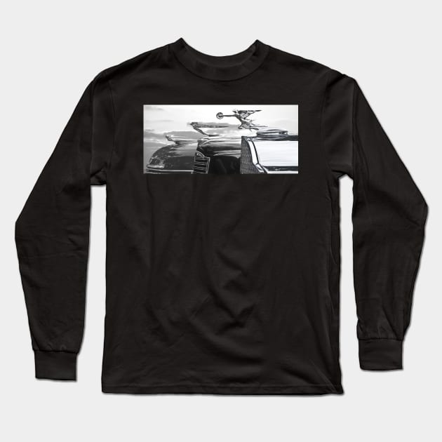 CHROME CLASSIC CAR HOOD ORNAMENTS Long Sleeve T-Shirt by Larry Butterworth